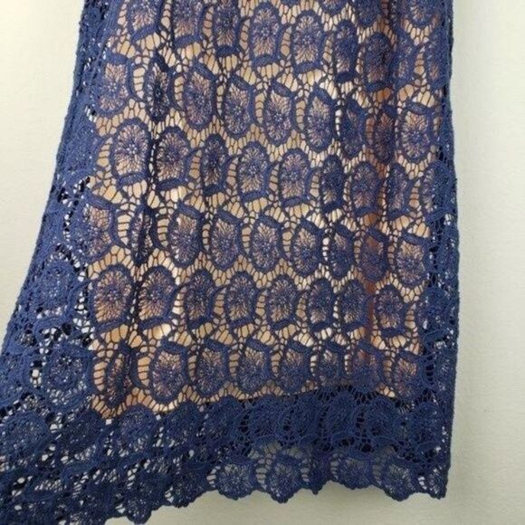 Chemieux crochet shift dress navy size Medium - Picture 8 of 8